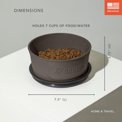 Show full view: GUNNER Spill-Proof Lid Non-Skid Plastic Dog Bowl, Gunmetal slide 3 of 7