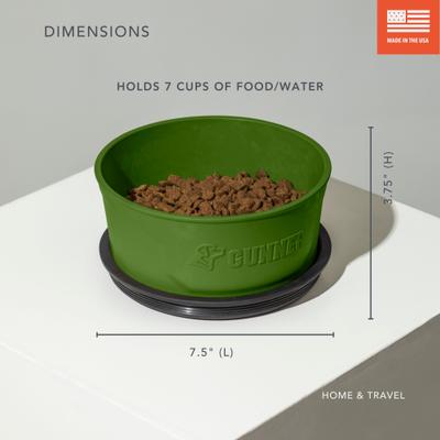 Show full view: GUNNER Spill-Proof Lid Non-Skid Plastic Dog Bowl, Duck Green slide 4 of 7