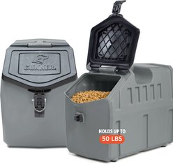 GUNNER Food Crate Dog Food Storage Container, Gunmetal, 50-lb