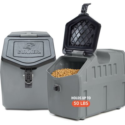 GUNNER GUNNER Food Crate Dog Food Storage Container, Gunmetal, 50-lb