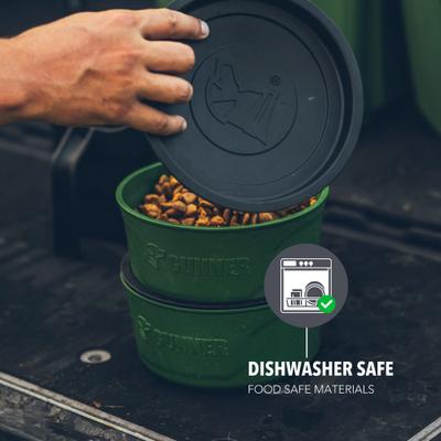 Show full view: GUNNER Spill-Proof Lid Non-Skid Plastic Dog Bowl, Duck Green slide 2 of 7