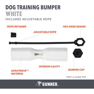 GUNNER Bumper Dog Training Tool, White
