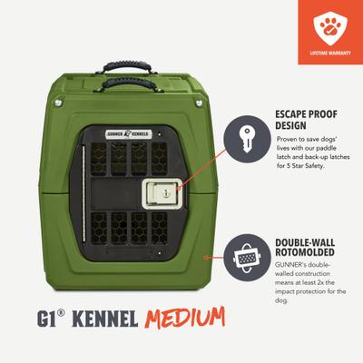 Show full view: GUNNER G1 Double-Walled Dog Kennel, Duck Green, Medium slide 3 of 7