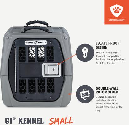Show full view: GUNNER G1 Double-Walled Dog Kennel, Gunmetal, Small slide 3 of 7