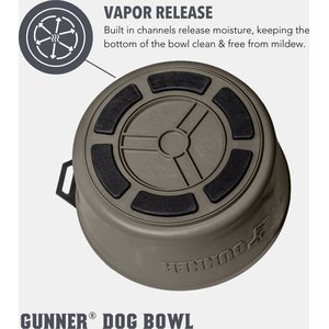 GUNNER Spill-Proof Lid Non-Skid Plastic Dog Bowl, Gunmetal
