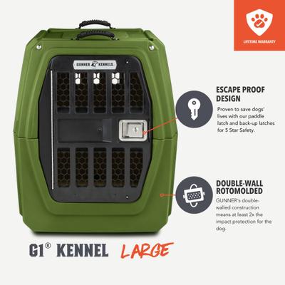 Show full view: GUNNER G1 Double-Walled Dog Kennel, Duck Green, Large slide 4 of 8