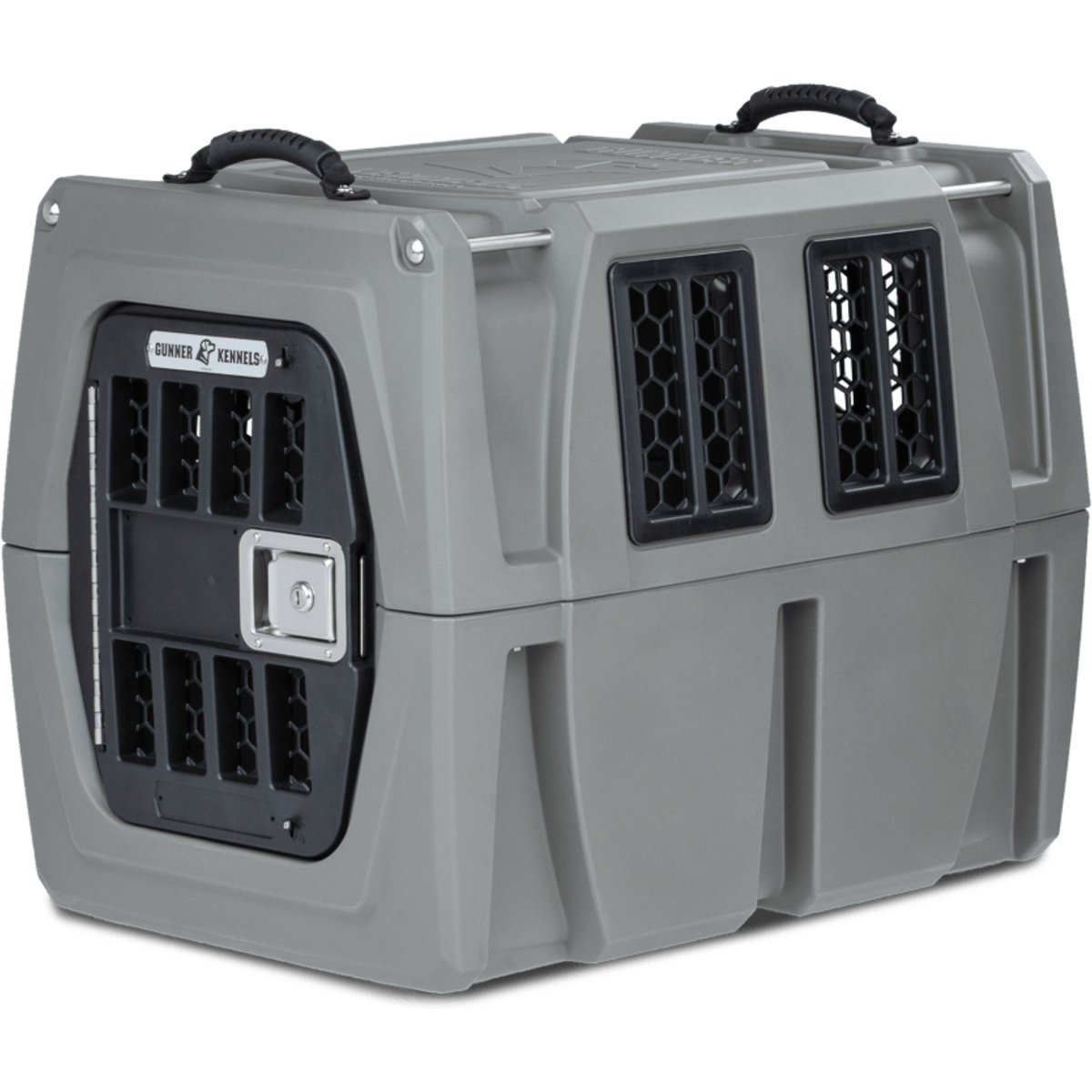 GUNNER G1 Double-Walled Dog Kennel, Gunmetal, Medium