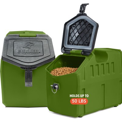 GUNNER GUNNER Food Crate Dog Food Storage Container, Duck Green, 50-lb