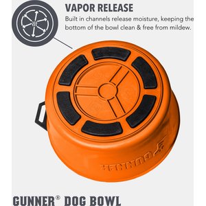 GUNNER Spill-Proof Lid Non-Skid Plastic Dog Bowl, Blaze Orange