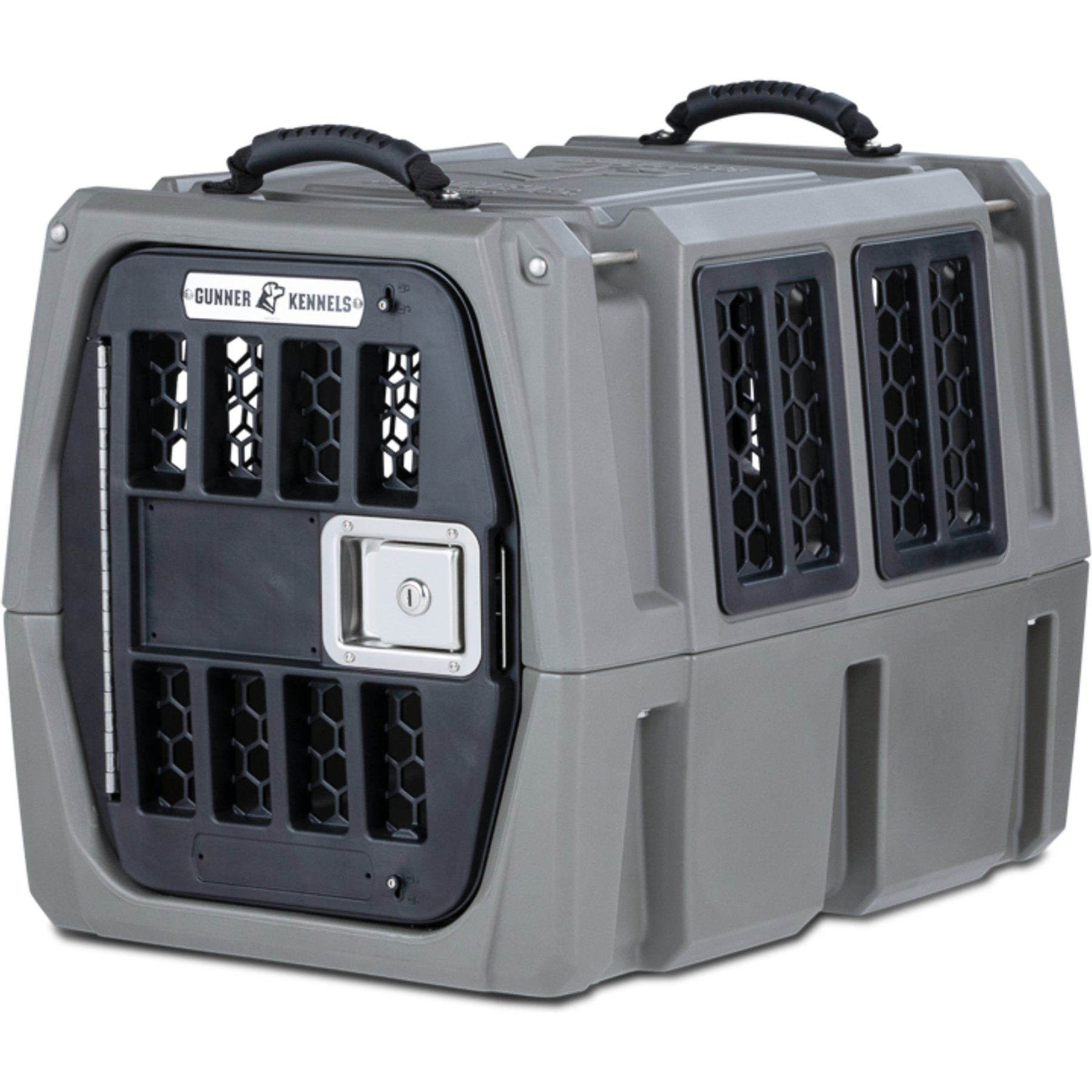 GUNNER G1 Double-Walled Dog Kennel, Gunmetal, Small