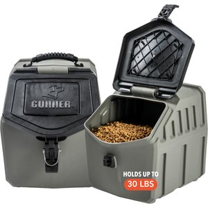 GUNNER Food Crate Dog Food Storage Container, Gunmetal, 30-lb