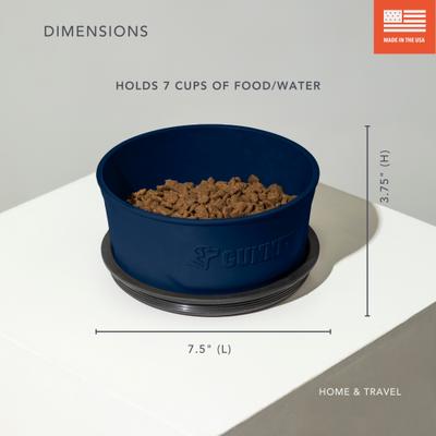 Show full view: GUNNER Spill-Proof Lid Non-Skid Plastic Dog Bowl, Navy slide 4 of 8