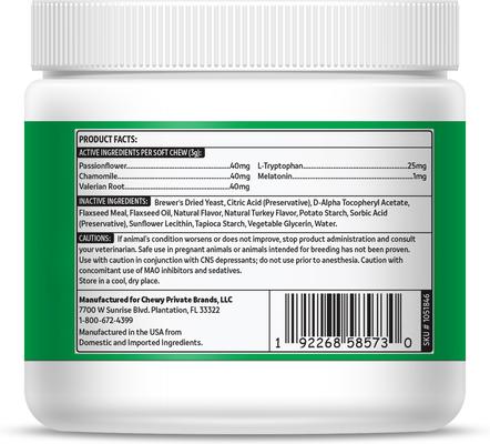 Show full view: Vibeful Calming Melatonin Turkey Flavored Soft Chews Calming Supplement for Dogs, 90 count, bundle of 2 slide 4 of 10
