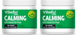 Vibeful Calming Melatonin Turkey Flavored Soft Chews Calming Supplement for Dogs, 90 count, bundle of 2