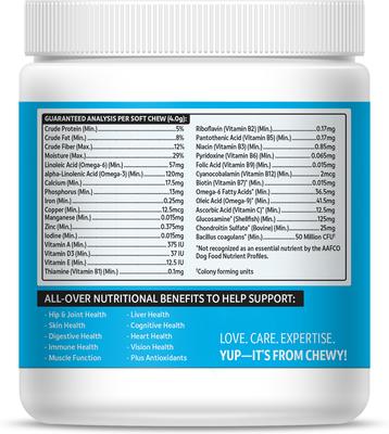 Show full view: Vibeful 10-in-1 Multivitamin Bites Peanut Butter Flavored Soft Chews Supplement for Dogs, 90 count, bundle of 2 slide 3 of 10