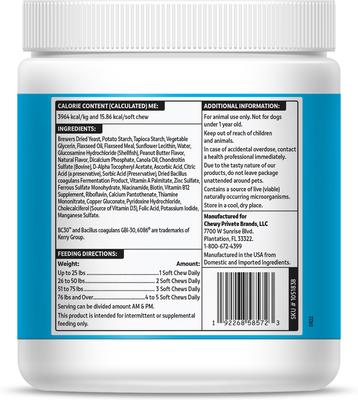 Show full view: Vibeful 10-in-1 Multivitamin Bites Peanut Butter Flavored Soft Chews Supplement for Dogs, 90 count, bundle of 2 slide 4 of 10