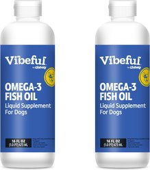 Vibeful Omega-3 Fish Oil Liquid Skin & Coat Supplement for Dogs, 16-oz, bundle of 2
