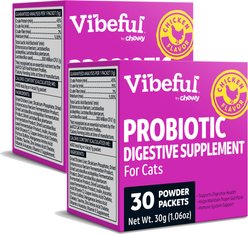 Vibeful Probiotic Gastrointestinal Support Powder Digestive Supplement for Cats, 30 count, bundle of 2