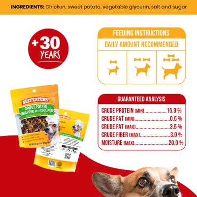 Show full view: Beefeaters Sweet Potato Wrap Chicken Jerky Dog Treats, 28-oz bag slide 6 of 9
