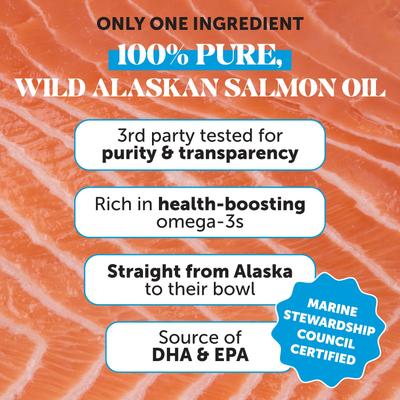 Show full view: Pet Honesty Wild Alaskan Salmon Oil Omega-3 & Joint Supplement for Dogs & Cats, 32-fl oz bottle slide 4 of 13