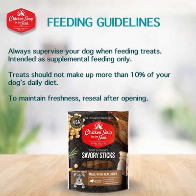 Show full view: Chicken Soup for the Soul Savory Sticks Real Duck Dog Treats, 4.5-oz bag slide 7 of 10