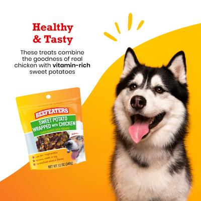 Show full view: Beefeaters Sweet Potato Wrap Chicken Jerky Dog Treats, 12-oz bag slide 4 of 9