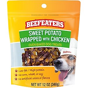 Beefeaters Sweet Potato Wrap Chicken Jerky Dog Treats, 12-oz bag