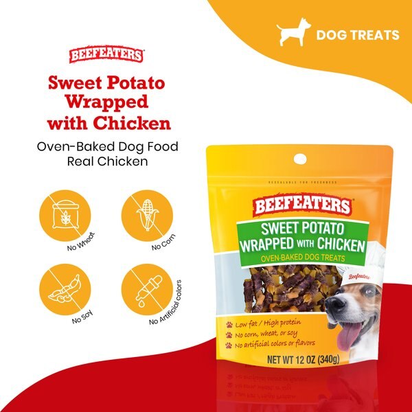 Beefeaters Sweet Potato Wrap Chicken Jerky Dog Treats