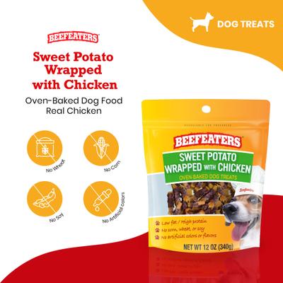 Show full view: Beefeaters Sweet Potato Wrap Chicken Jerky Dog Treats, 12-oz bag slide 3 of 9