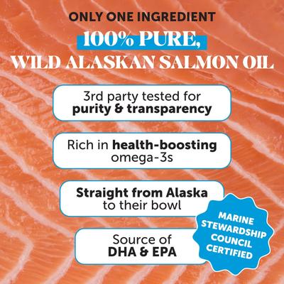 Show full view: Pet Honesty Wild Alaskan Salmon Oil Omega-3 & Joint Supplement for Dogs & Cats, 16-fl oz bottle slide 4 of 13