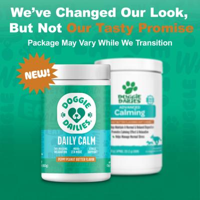 Show full view: Doggie Dailies Peanut Butter Flavored Calming Soft Chew Dog Supplement, 225 count slide 4 of 11