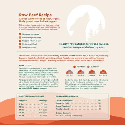 Show full view: Little Hunter Raw Beef Recipe Grain-Free Freeze-Dried Dog Food, 15-oz bag slide 3 of 6