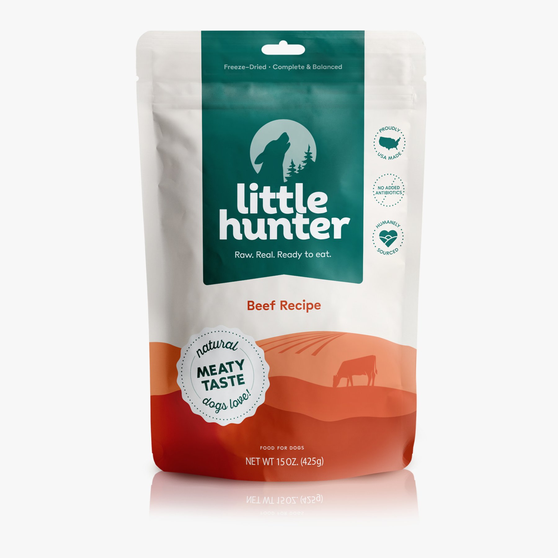Little Hunter Raw Beef Recipe Grain-Free Freeze-Dried Dog Food, 15-oz bag
