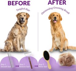 Delomo Undercoat Rake & Bristle Brush Set Dog & Cat Grooming Kit slide 2 of 7