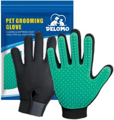 Delomo Dog, Cat Horse & Small Pet Grooming Glove, Green