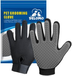 Delomo Dog, Cat Horse & Small Pet Grooming Glove, Gray