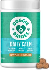 Doggie Dailies Peanut Butter Flavored Calming Soft Chew Dog Supplement, 225 count