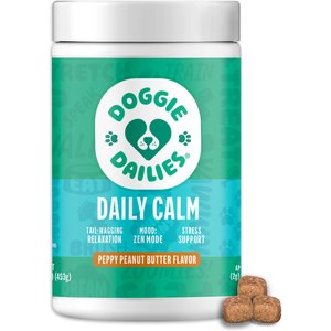 Doggie Dailies Peanut Butter Flavored Calming Soft Chew Dog Supplement, 225 count