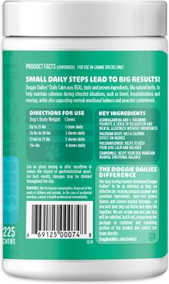 Show full view: Doggie Dailies Peanut Butter Flavored Calming Soft Chew Dog Supplement, 225 count slide 3 of 11
