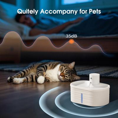 Show full view: PATPET Cordless Rechargeable Cat Water Fountain, White, 2.5-L slide 5 of 9