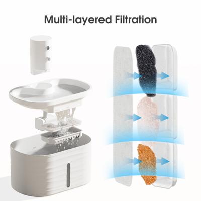 Show full view: PATPET Cordless Rechargeable Cat Water Fountain, White, 2.5-L slide 7 of 9