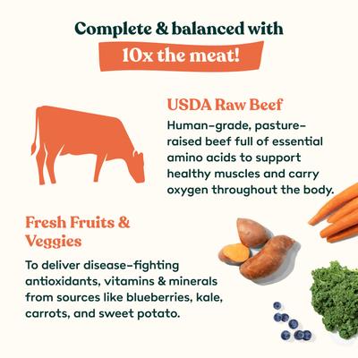 Show full view: Little Hunter Raw Beef Recipe Grain-Free Freeze-Dried Dog Food, 15-oz bag slide 5 of 6