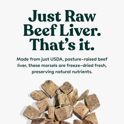 Show full view: Little Hunter Beef Liver Grain-Free Freeze-Dried Dog Treats, 2-oz bag slide 5 of 5