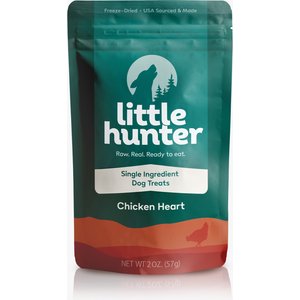Little Hunter Chicken Heart Grain-Free Freeze-Dried Dog Treats, 2-oz bag