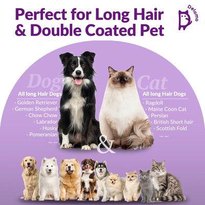 Show full view: Delomo Undercoat Rake & Bristle Brush Set Dog & Cat Grooming Kit slide 7 of 9