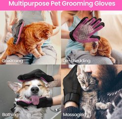 Delomo Dog, Cat Horse & Small Pet Grooming Glove, Pink slide 2 of 6