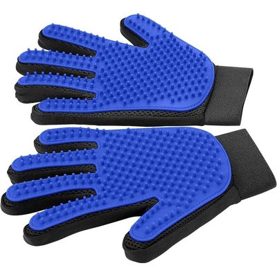Delomo Delomo Dog, Cat Horse & Small Pet Grooming Glove, Blue