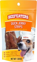Beefeaters Duck Strips Jerky Dog Treats, 1.58-oz bag, case of 12