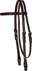 Circle Y Classic Floral Browband Horse Headstall, 5/8-in, Walnut
