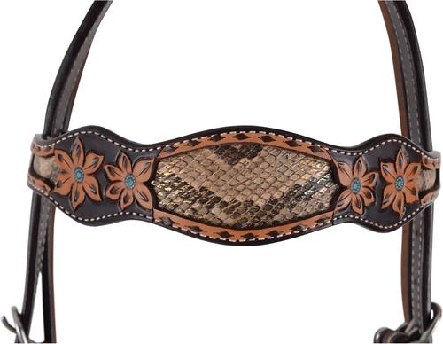 Show full view: Circle Y Python Pass Browband Horse Headstall, Vintage, 35 to 43-in slide 2 of 3